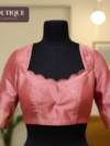 Royal Katan Silk Designer Blouse with Scallop Detailing